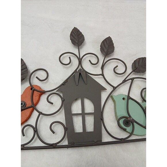 Farmhouse Style Metal Bird & Birdhouse Hanging Wall Art Decor 19" W - Picture 7 of 9